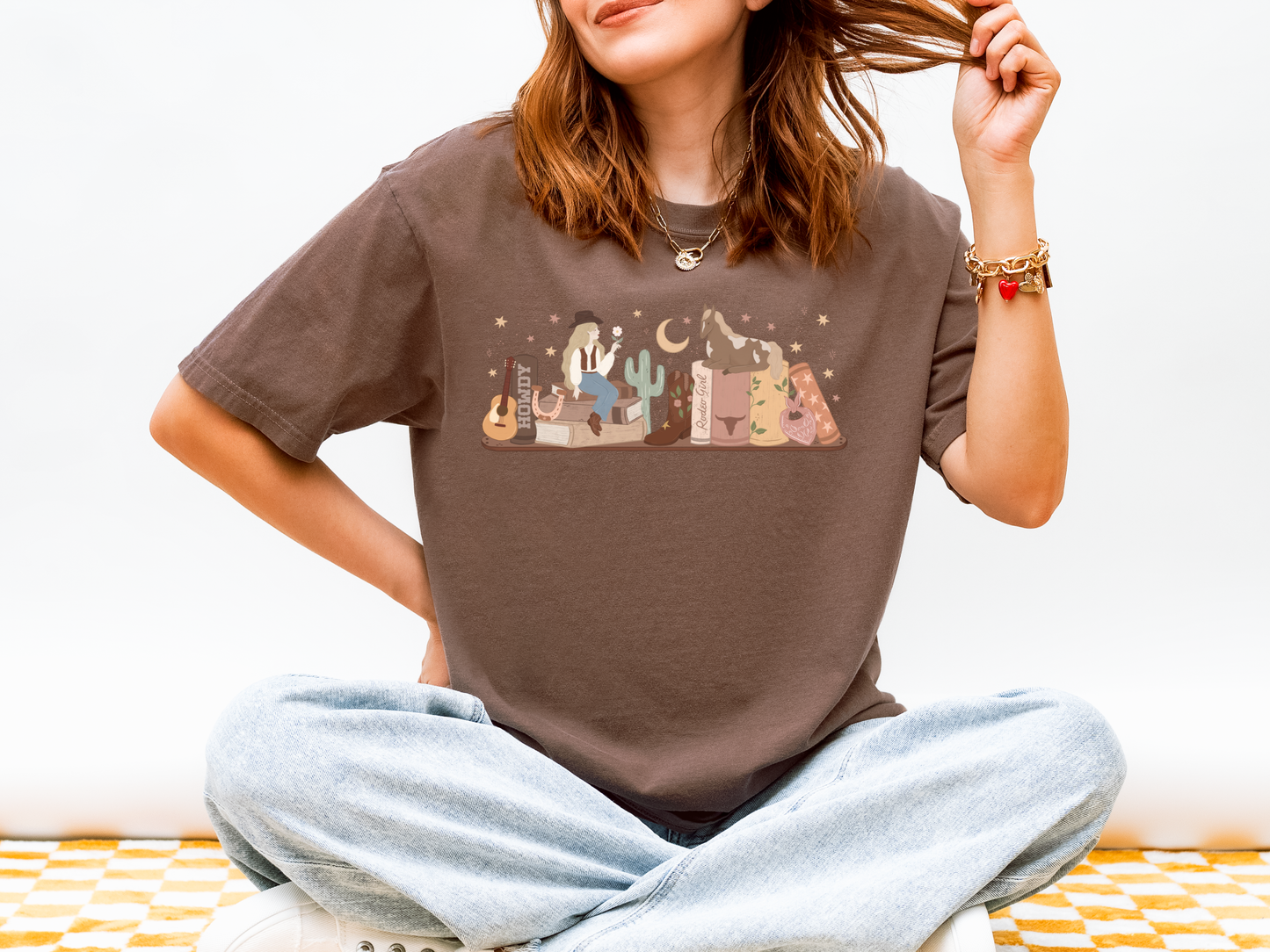 Cowboy Romance Bookshelf Tshirt (Blonde)