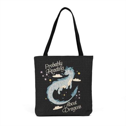 Probably Reading About Dragons Bookish Woven Tote