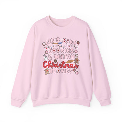 Let's Bake Cookies and Watch Christmas Movies Crewneck, Christmas Baking Sweatshirt, Cute Cozy Holiday Sweatshirt, Christmas Lover