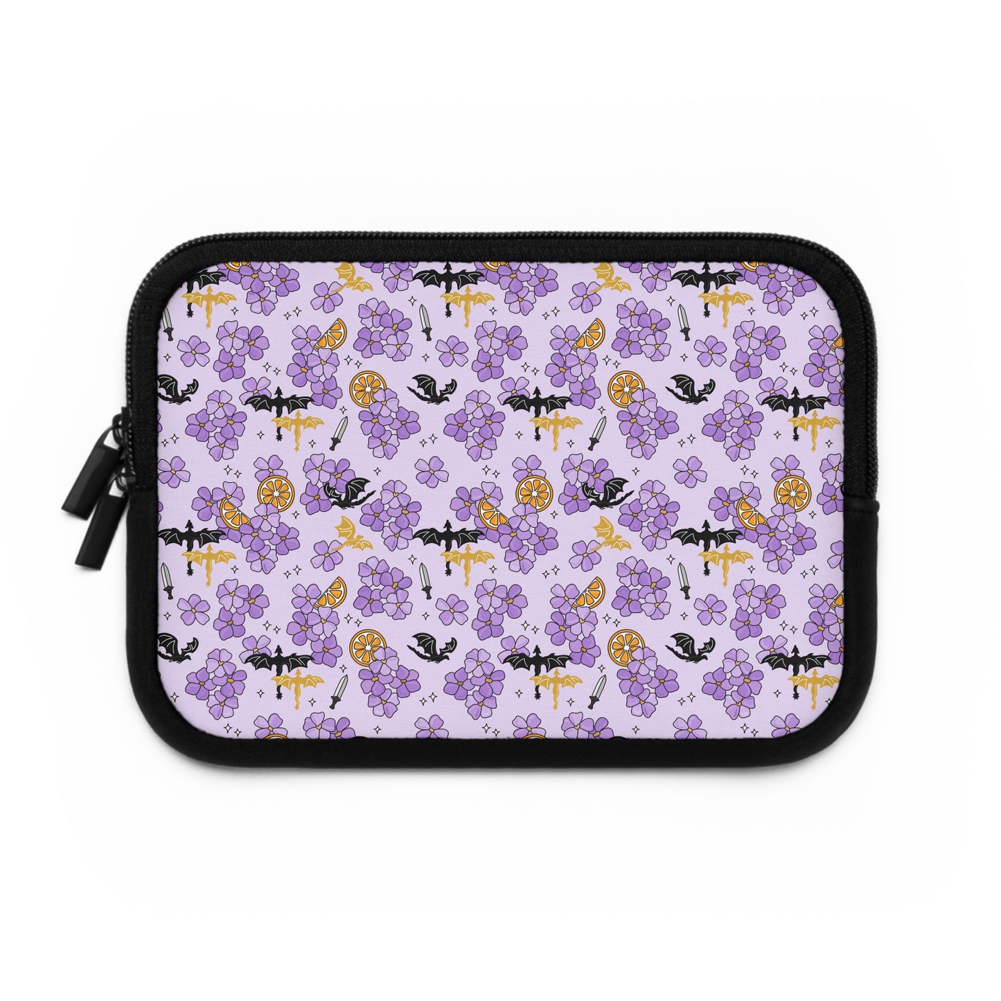 Violets and Dragons Laptop Sleeve, Fantasy Reader Gifts, Cute Laptop Case, MacBook Case, Ipad Case
