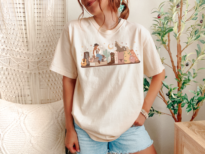 Cowboy Romance Bookshelf Tshirt ( Red Head)