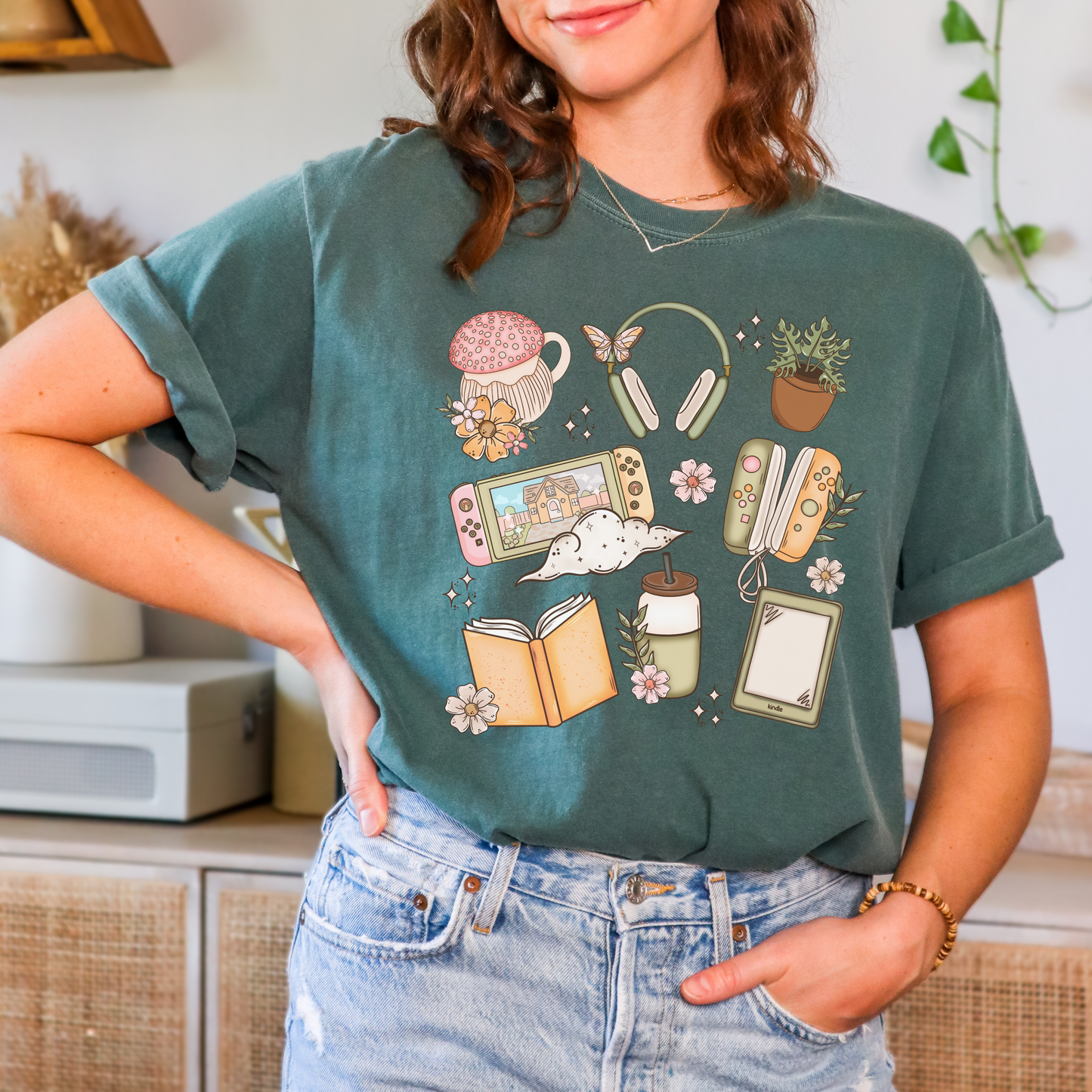 Cozy Bookish Gamer T-shirt