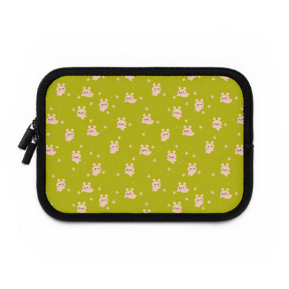 Kawaii Alien Bunny Laptop Sleeve | Quirky Retro Space Themed Celestial Green Laptop Case