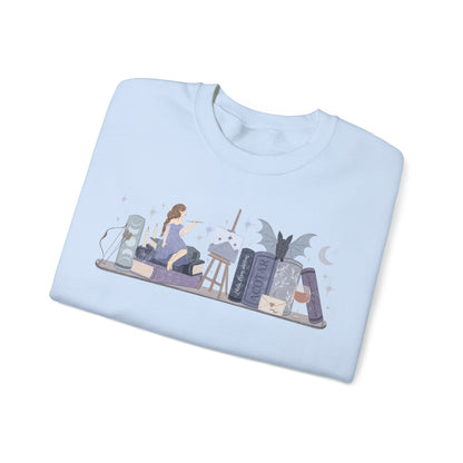 Feyre ACOTAR Bookshelf Gildan Crewneck Sweatshirt, SJM Fantasy Reader Merch, Velaris Night Court, Bookish Gifts