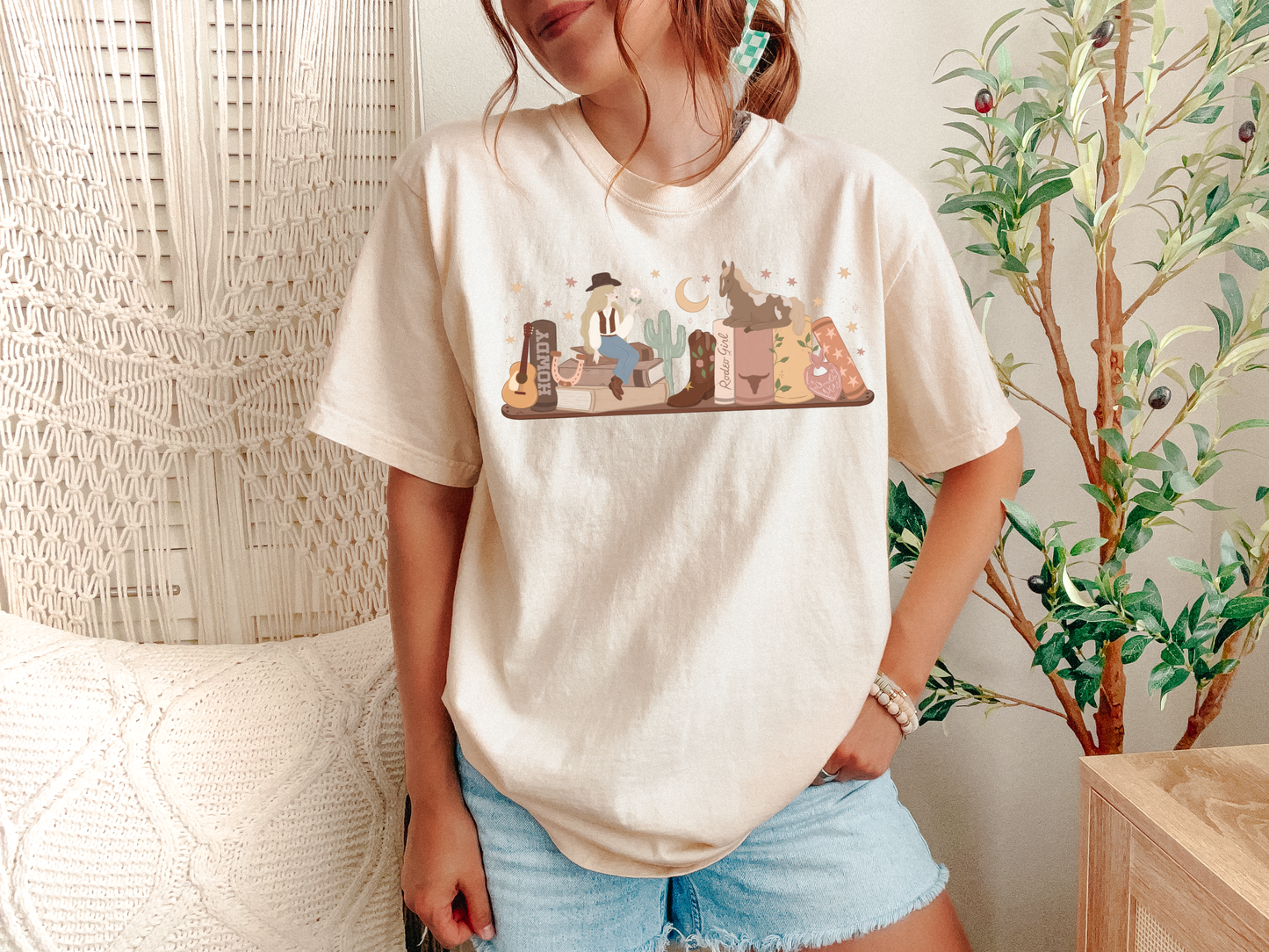 Cowboy Romance Bookshelf Tshirt (Blonde)