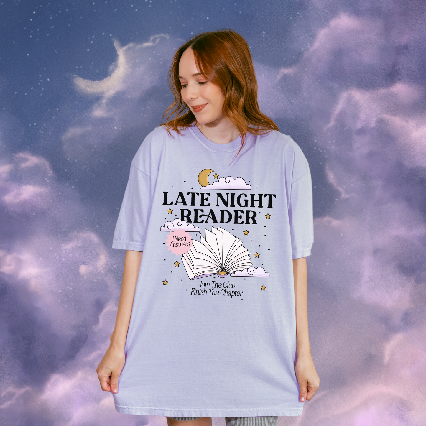 Late Night Reader Bookish Tshirt, One More Chapter