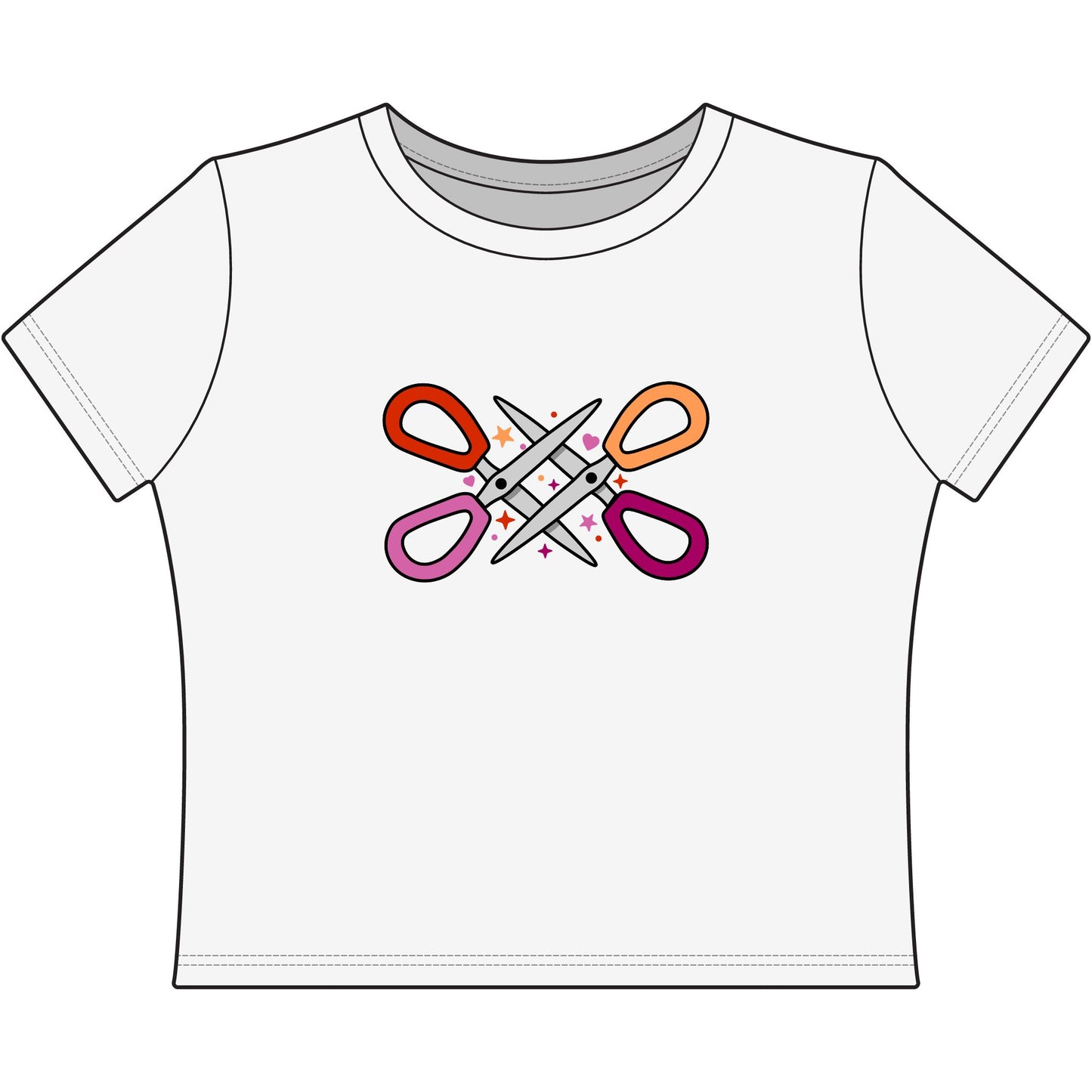 Women's Scissors Craft Tee — Colorful Sewing / Quilting Graphic Shirt