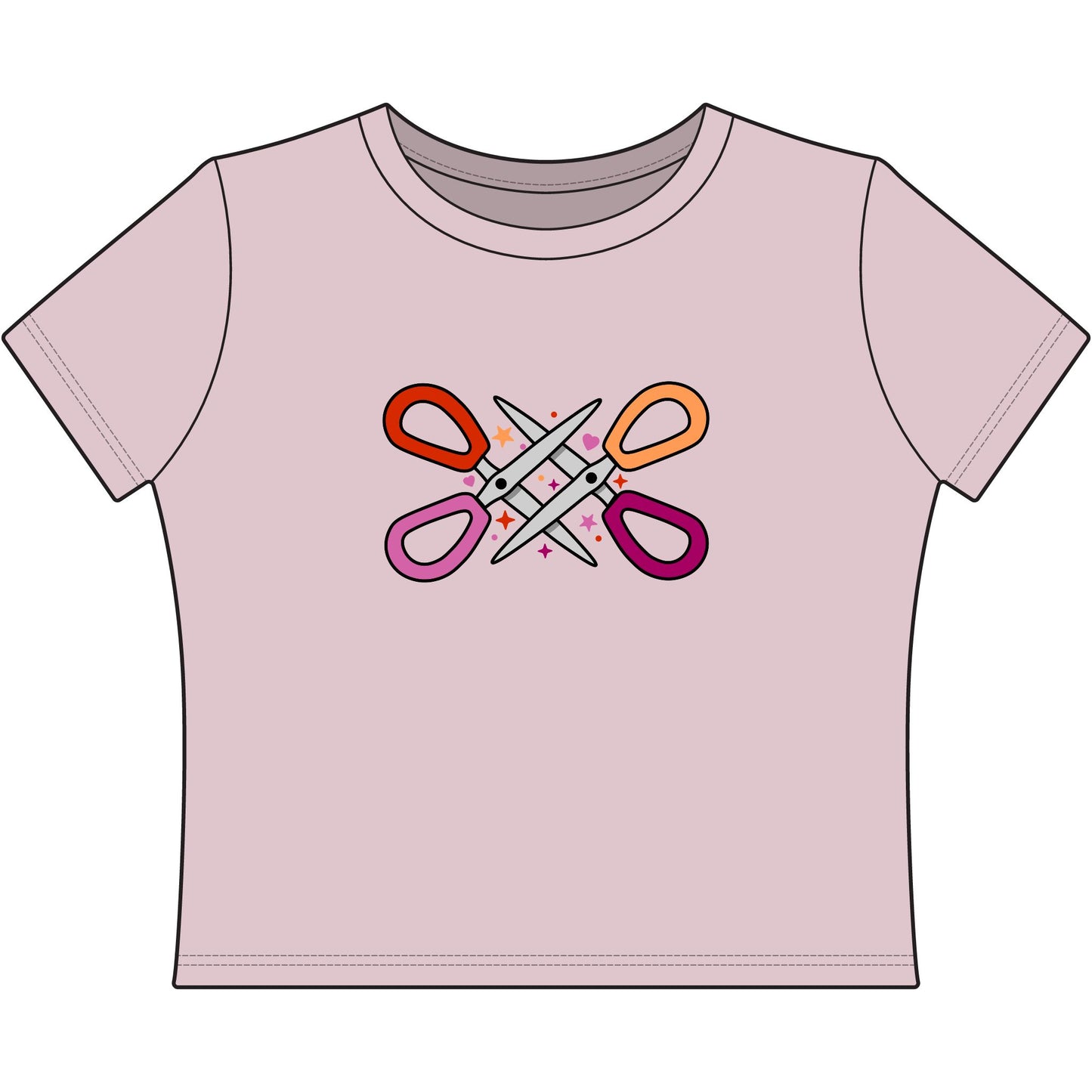 Women's Scissors Craft Tee — Colorful Sewing / Quilting Graphic Shirt