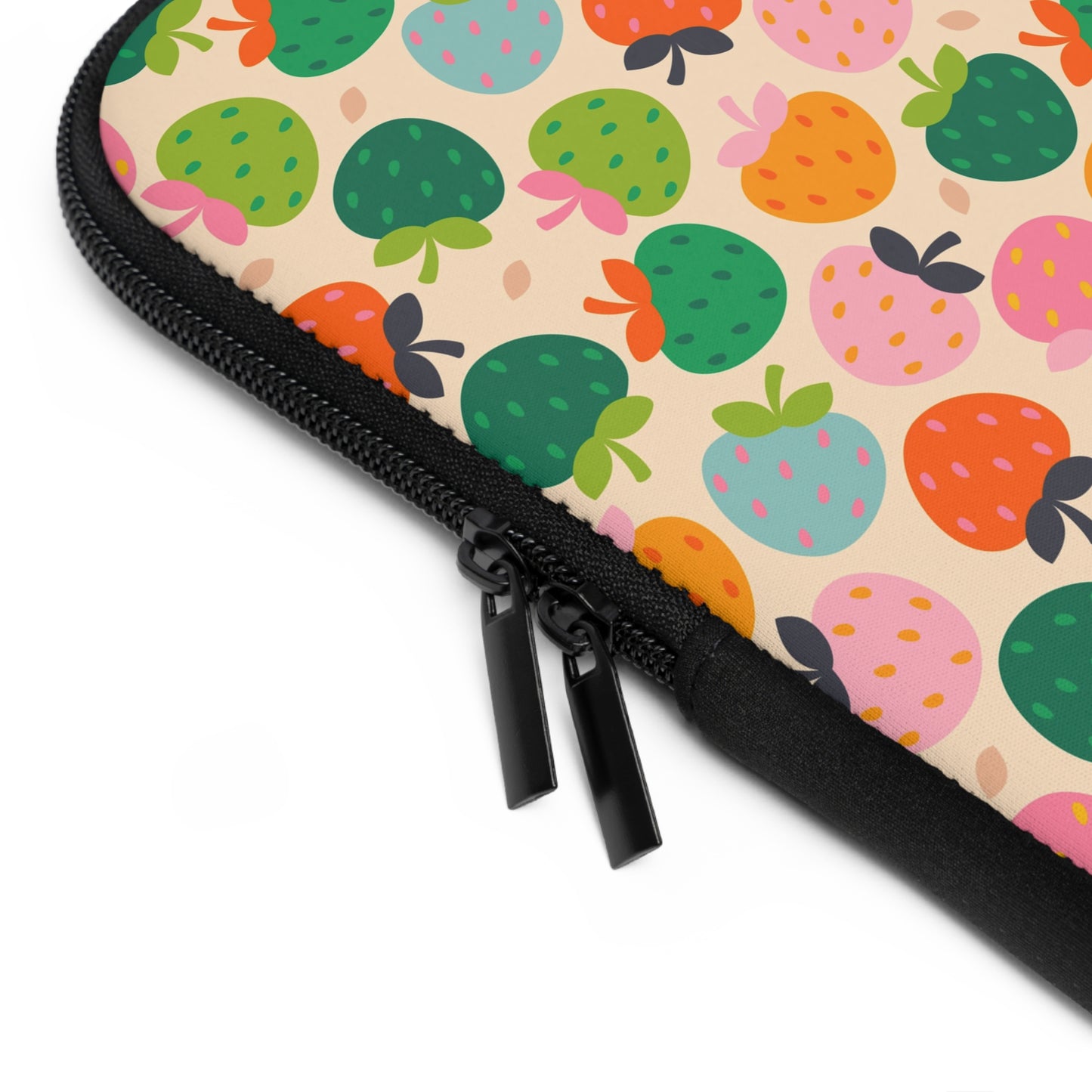 Colorful Strawberry Pattern Laptop Sleeve | Cute Fruit Print, Pastel Berries