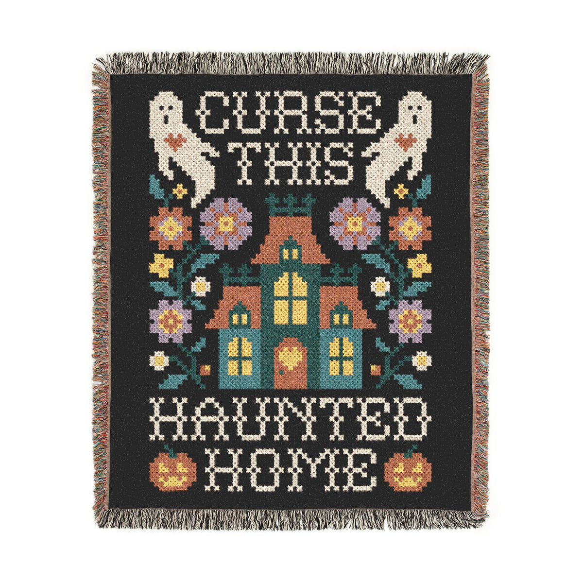 Curse This Haunted Home Woven Blanket