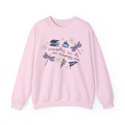 Mentally Im at the Dragon Fly, Stars Hallow Crewneck Sweatshirt