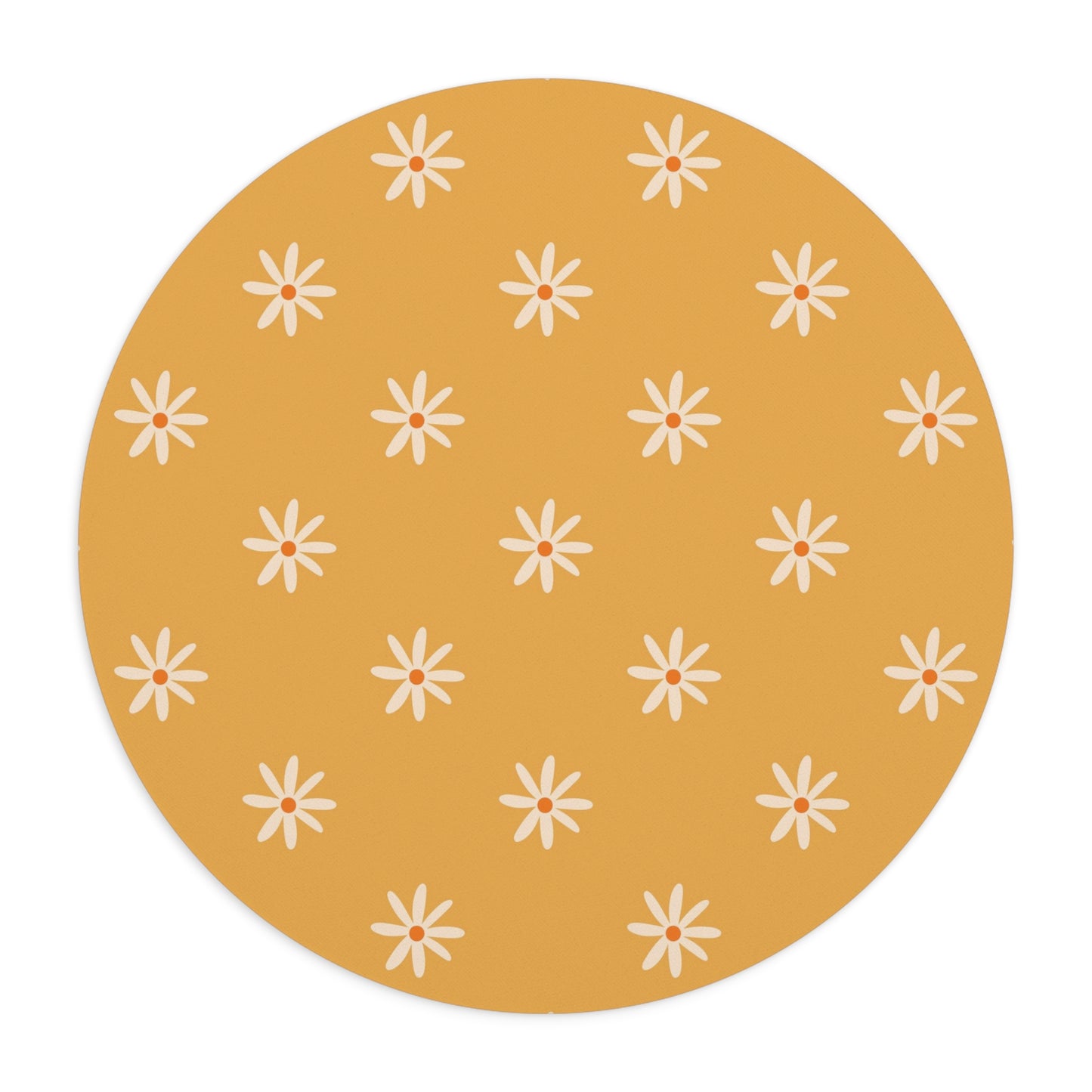 Yellow Daisy Pattern Mouse Pad, Retro Floral Desk Mat