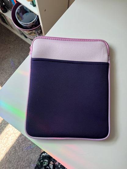 SMALL PRINTING IMPERFECTION Discounted Large Padded Book Sleeve with Zipper, Late Night Readers Club Book Pouch, Kindle Case, Reader Gifts