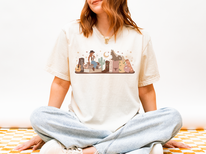 Cowboy Romance Bookshelf Tshirt ( Red Head)