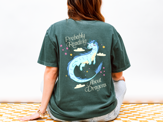 Probably Reading About Dragons Fantasy Lover Tshirt, Bookish Merch, Book lover Gifts, Booktok Romantasy Reads