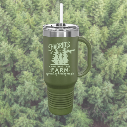 Hagrids Christmas Tree Fam Insulated Tumbler | 40 oz Bookish Holiday Cup