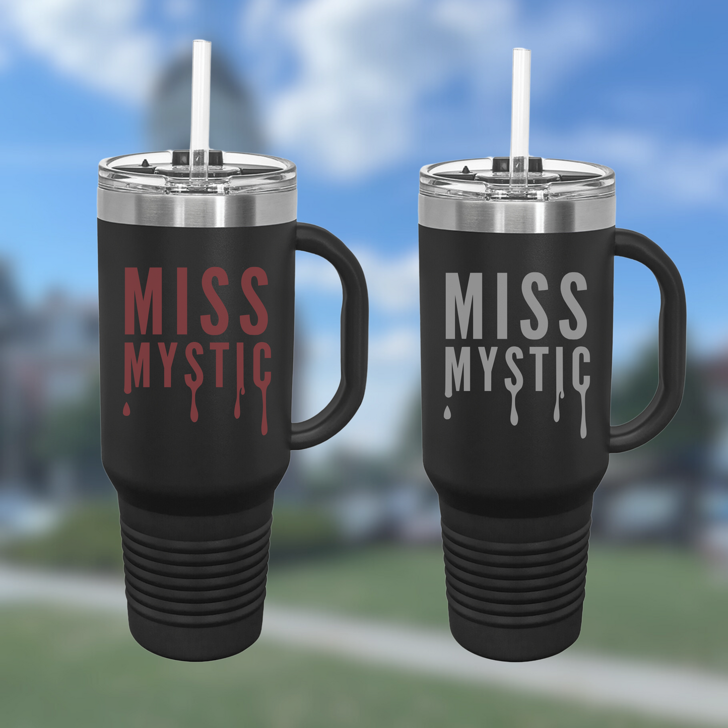 Miss Mystic TVD Tumbler | Vampire Lover Merch | Insulated Stainless Steel Water Bottle With Straw