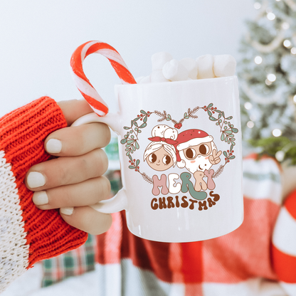 Santa and Mrs Clause Boho Christmas Mug