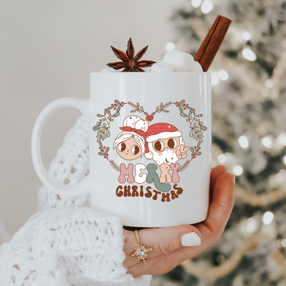 Santa and Mrs Clause Boho Christmas Mug