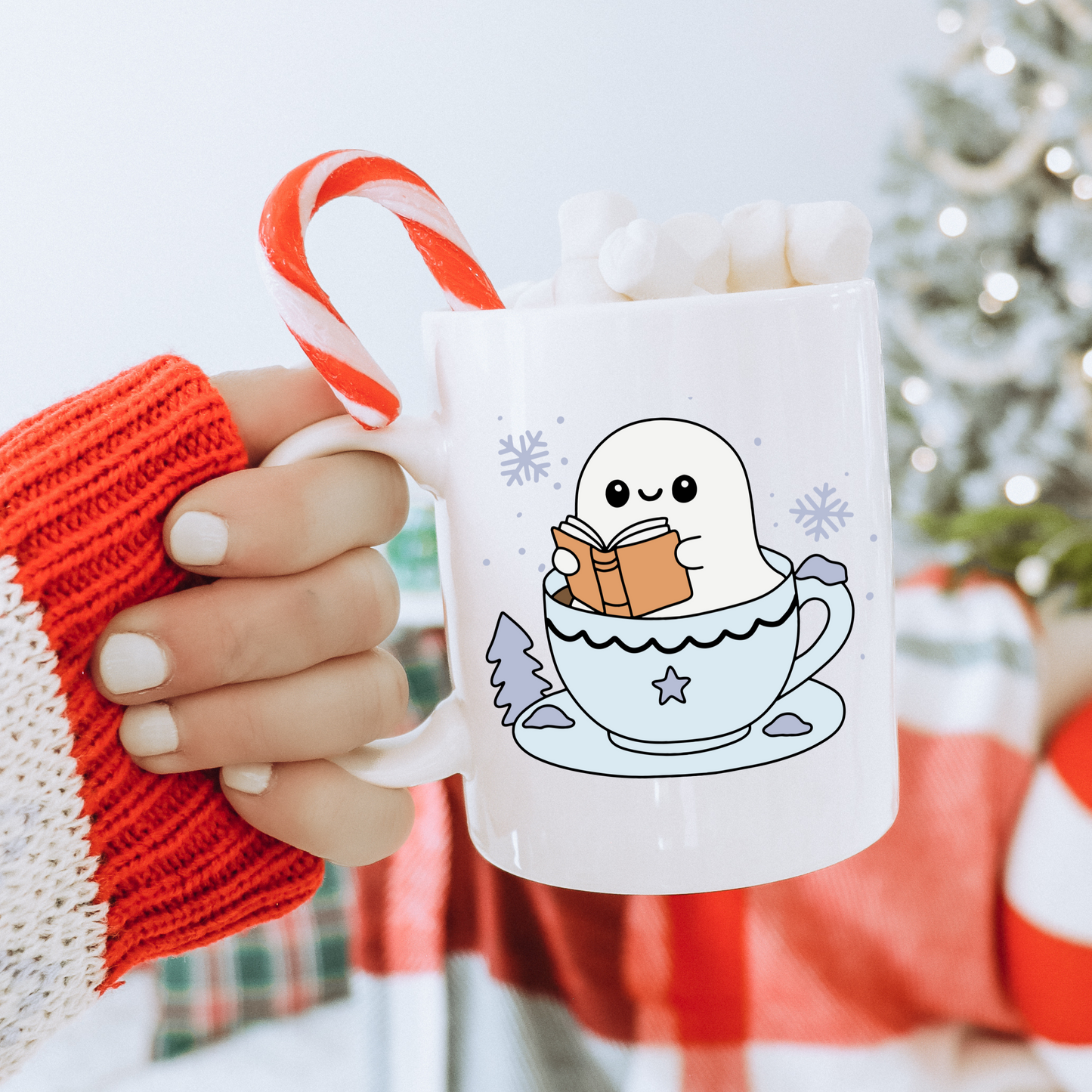 Spooky Cute Bookish Ghostie Mug