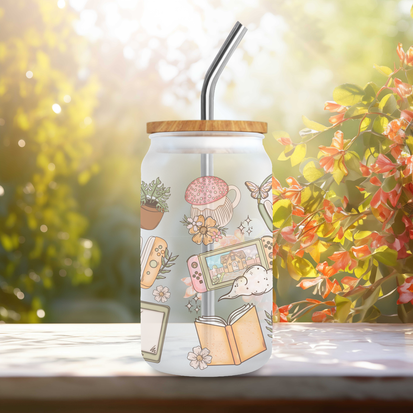 Cozy Gamer Paste Cottage Beer Can Glass