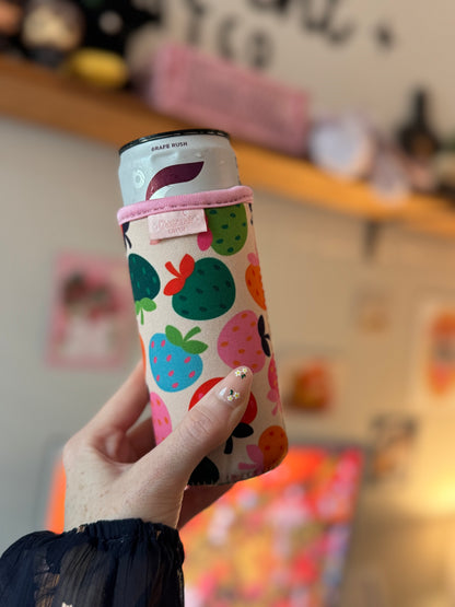 Kawaii Strawberries Slim Can Sleeve