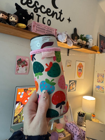 Kawaii Strawberries Slim Can Sleeve