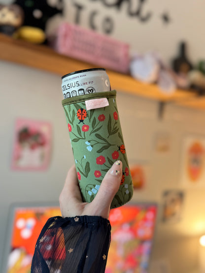 Lady Bug Garden Slim Can Sleeve