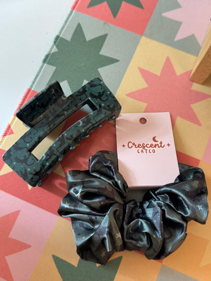 Fantasy Reader Dragon Satin Scrunchie & Claw Clip