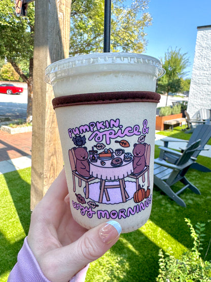 Pumpkin Spice & Cozy Mornings Iced Coffee Sleeve | Autumn PSL Lover