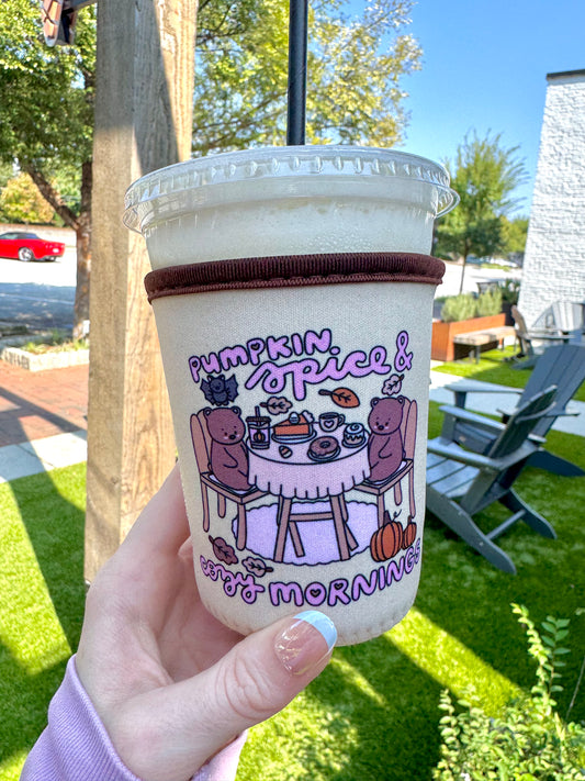 Pumpkin Spice & Cozy Mornings Iced Coffee Sleeve | Autumn PSL Lover