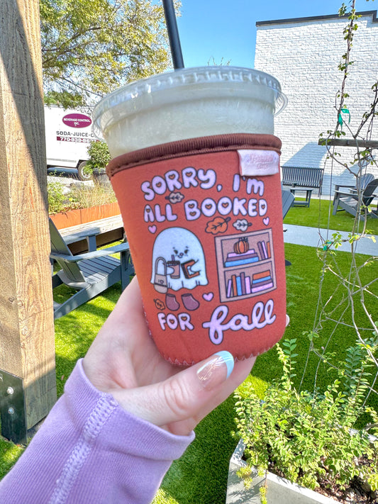 Booked for Fall Ghost Iced Coffee Sleeve | Spooky Bookish Season