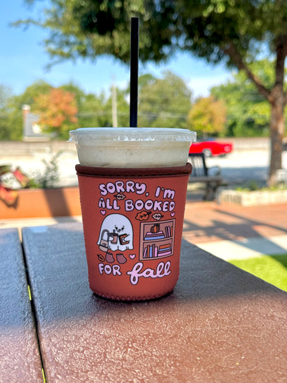 Booked for Fall Ghost Iced Coffee Sleeve | Spooky Bookish Season