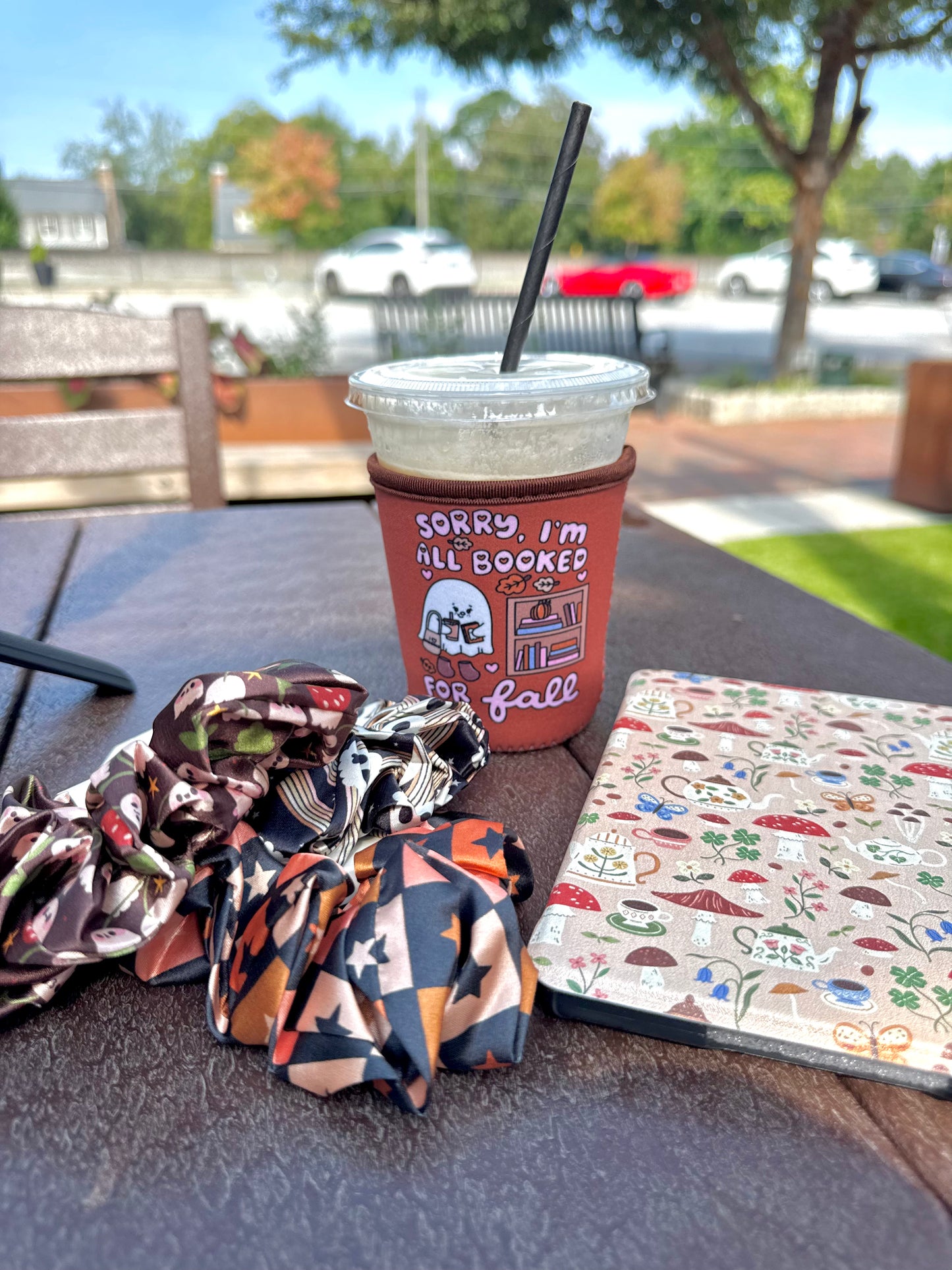 Booked for Fall Ghost Iced Coffee Sleeve | Spooky Bookish Season