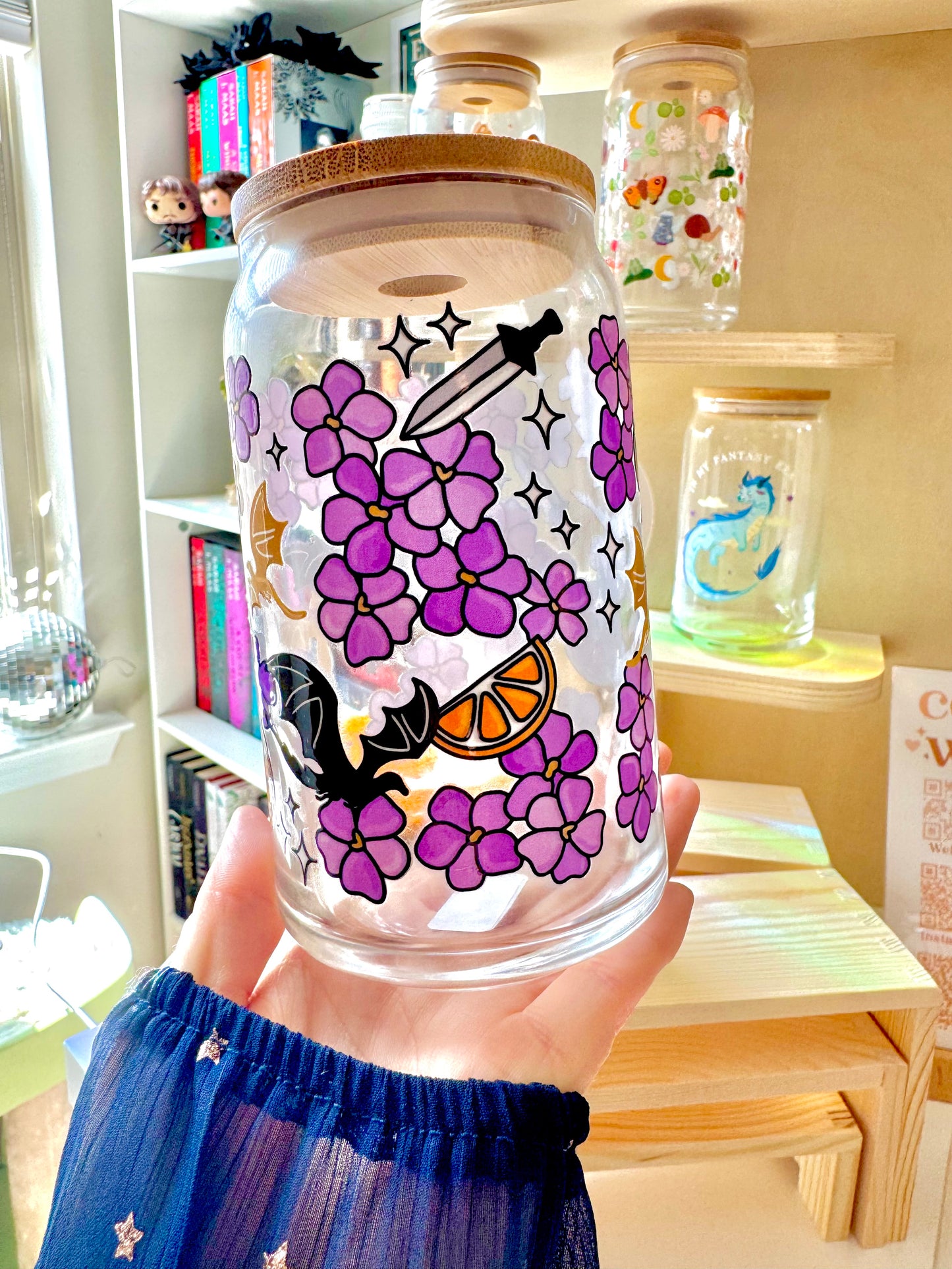 Violet Dragon Rider Iced Coffee Glass