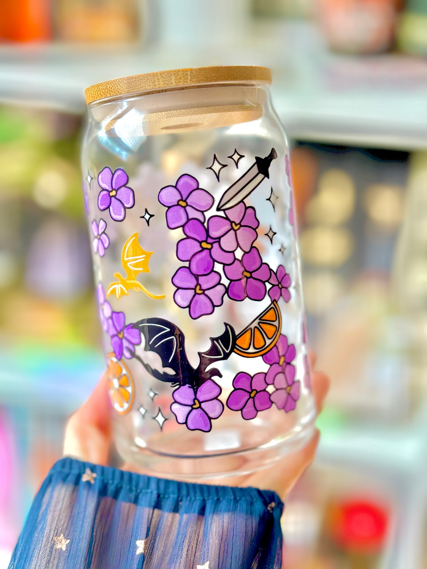 Violet Dragon Rider Iced Coffee Glass