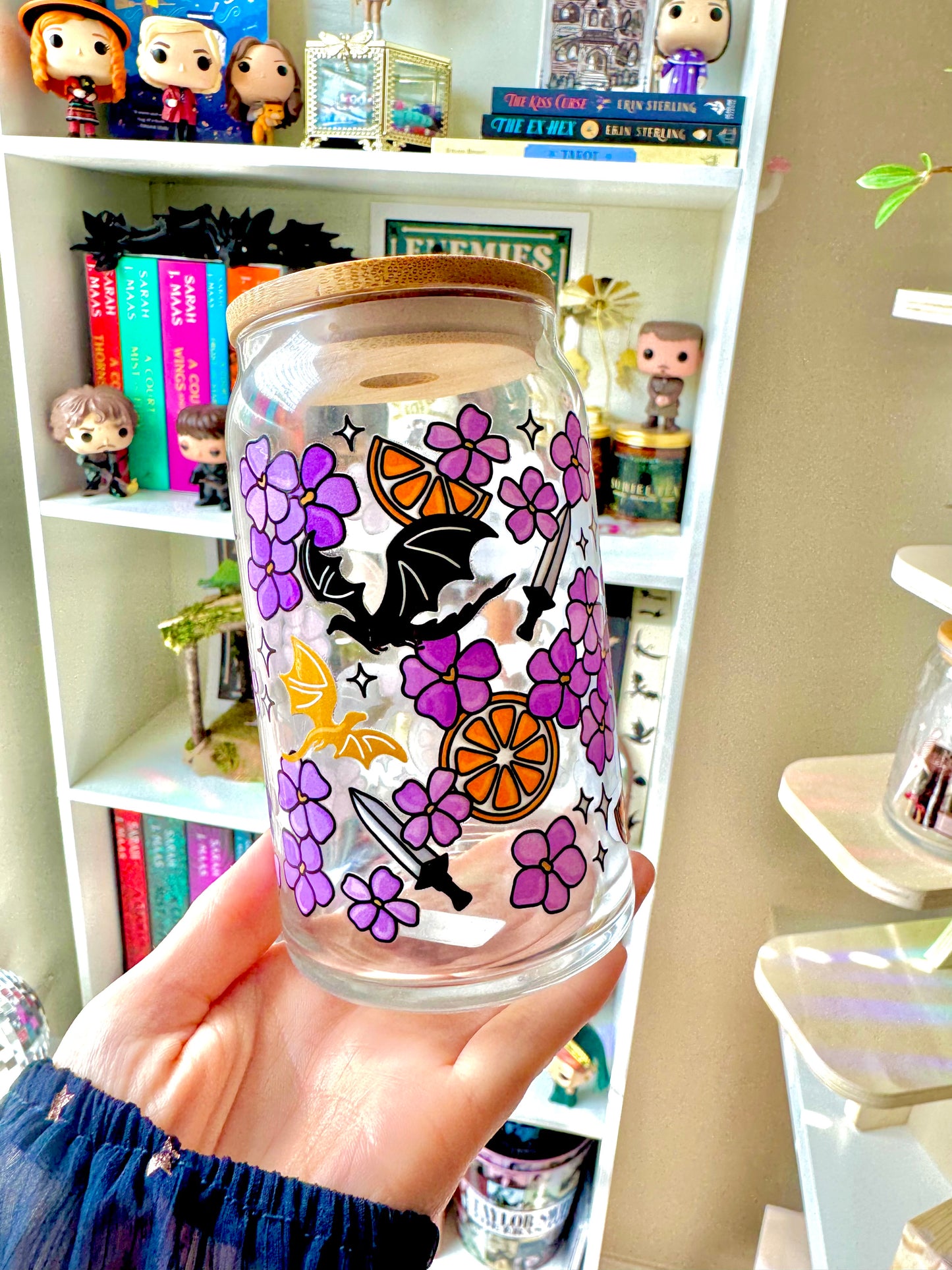 Violet Dragon Rider Iced Coffee Glass