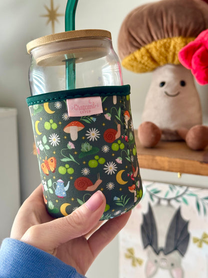 Cottagecore Gardener Iced Coffee Sleeve, Bookish Drink Accessories