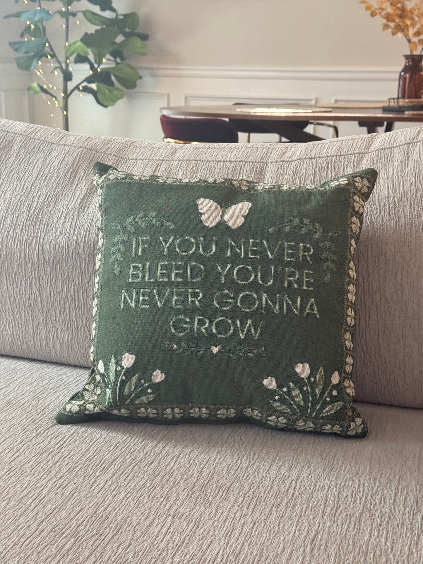 Folklore Garden Woven Pillow