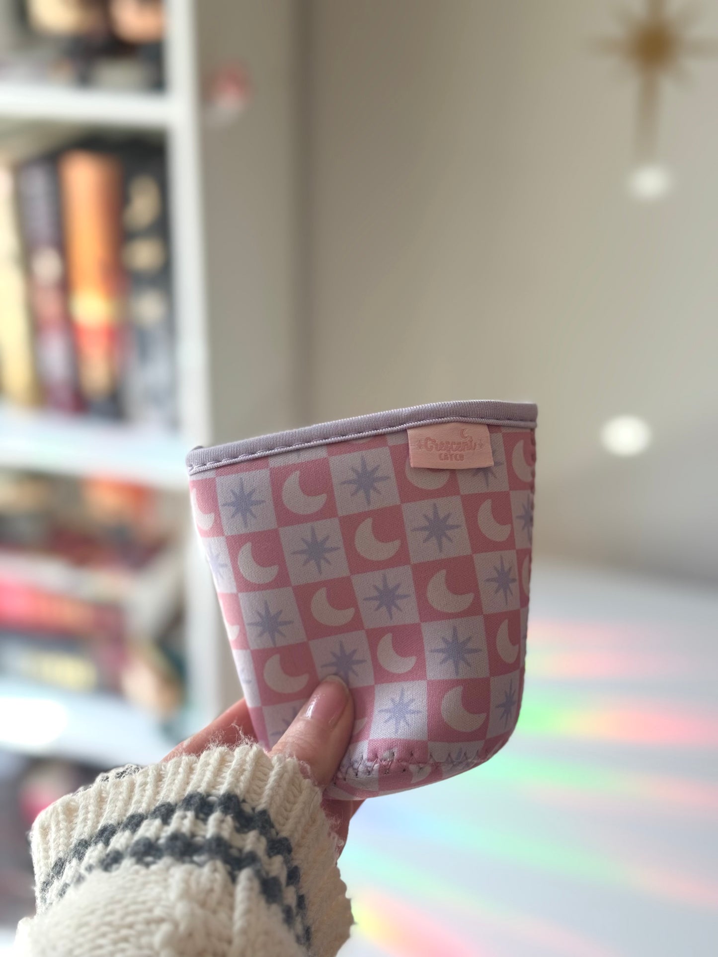 Pastel Celestial Iced Coffee Sleeve, Bookish Drink Accessories
