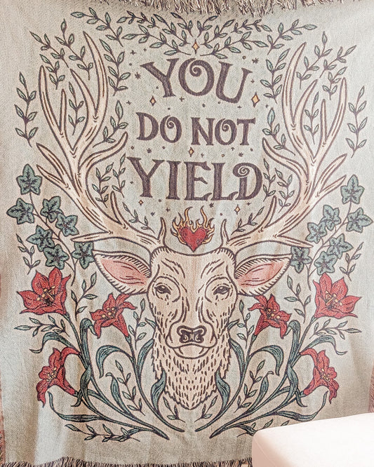 Throne of Glass You Do Not Yield Woven Blanket, Officially Licensed Sarah J Maas Terrasen