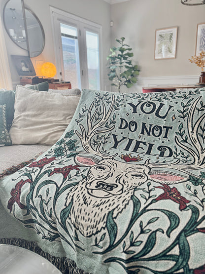 Throne of Glass You Do Not Yield Woven Blanket, Officially Licensed Sarah J Maas Terrasen