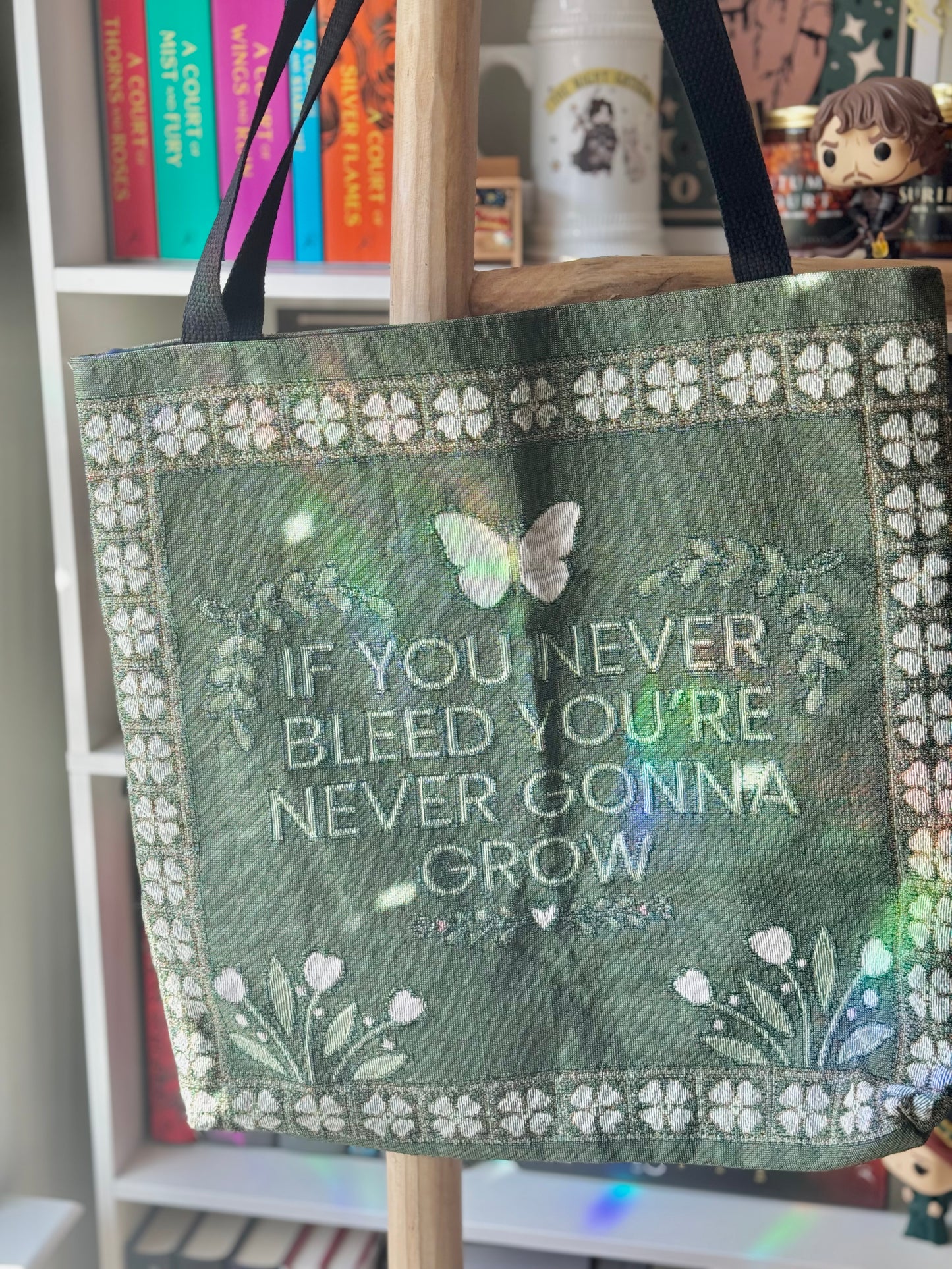 If You Never Bleed You're Never Gonna Grow, Folklore Woven Tote Bag