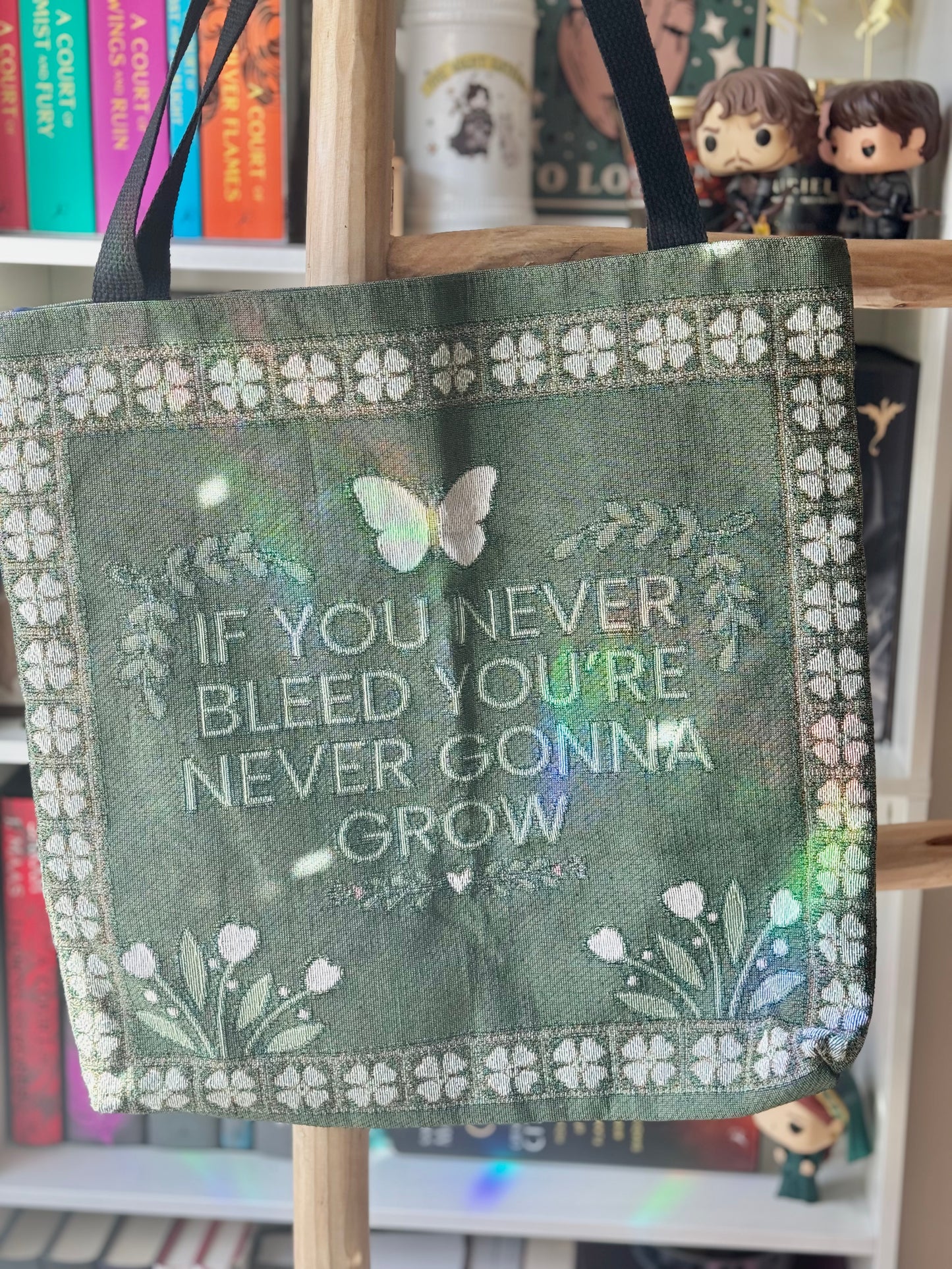 If You Never Bleed You're Never Gonna Grow, Folklore Woven Tote Bag