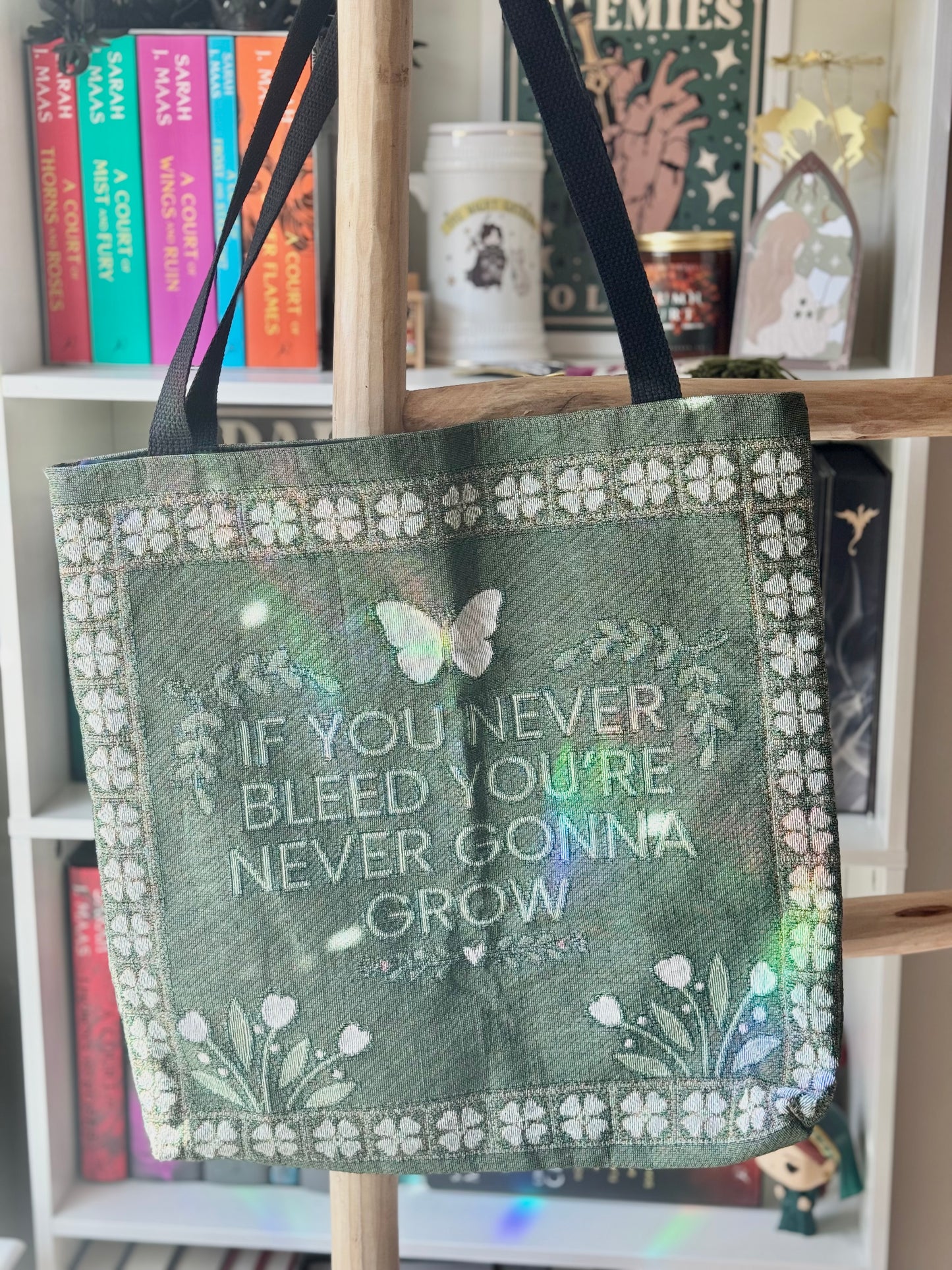 If You Never Bleed You're Never Gonna Grow, Folklore Woven Tote Bag