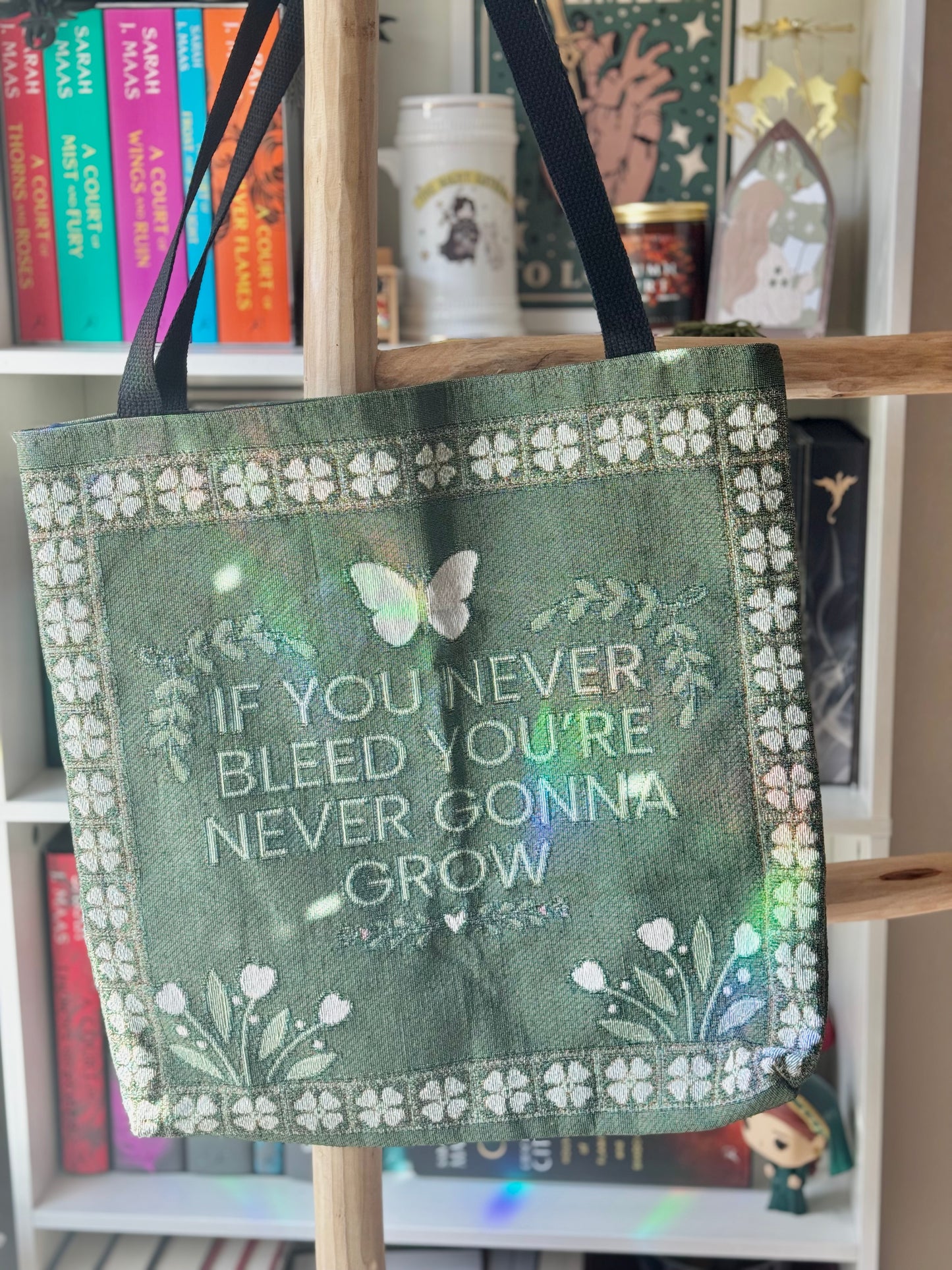 If You Never Bleed You're Never Gonna Grow, Folklore Woven Tote Bag