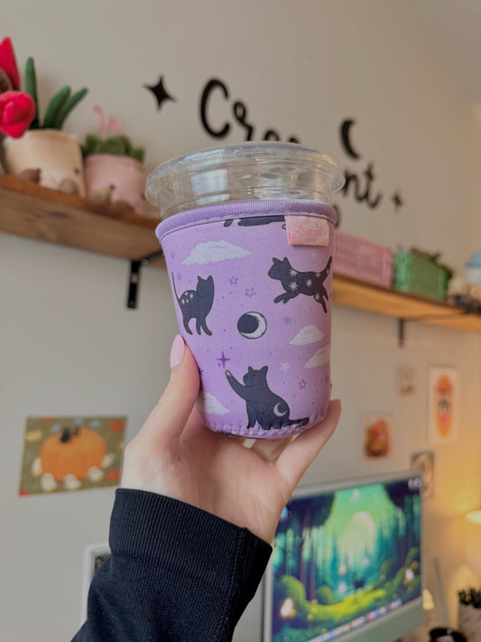 Lunar Cats Iced Coffee Sleeve