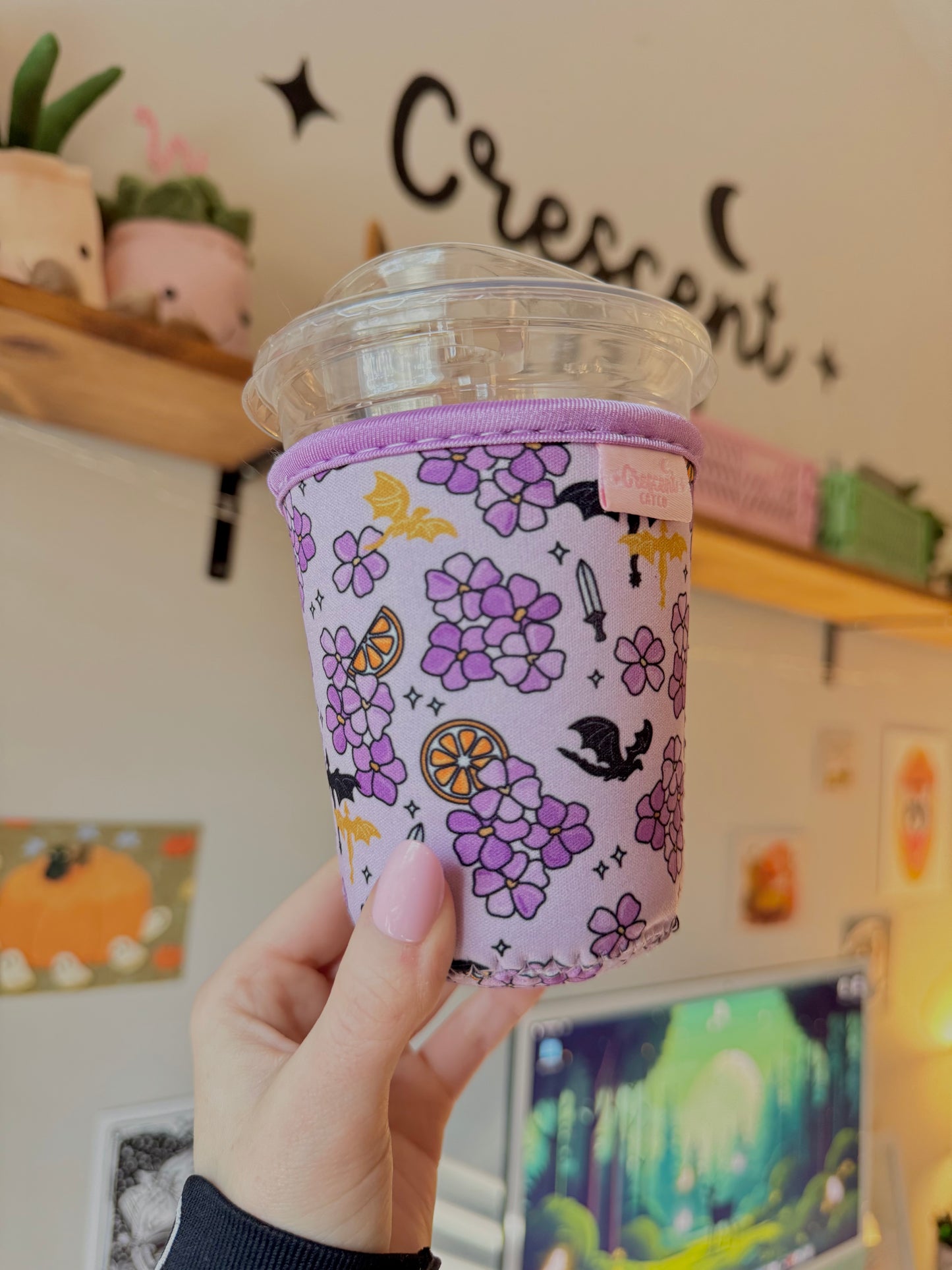 Violets & Dragons Bookish Iced Coffee Sleeve