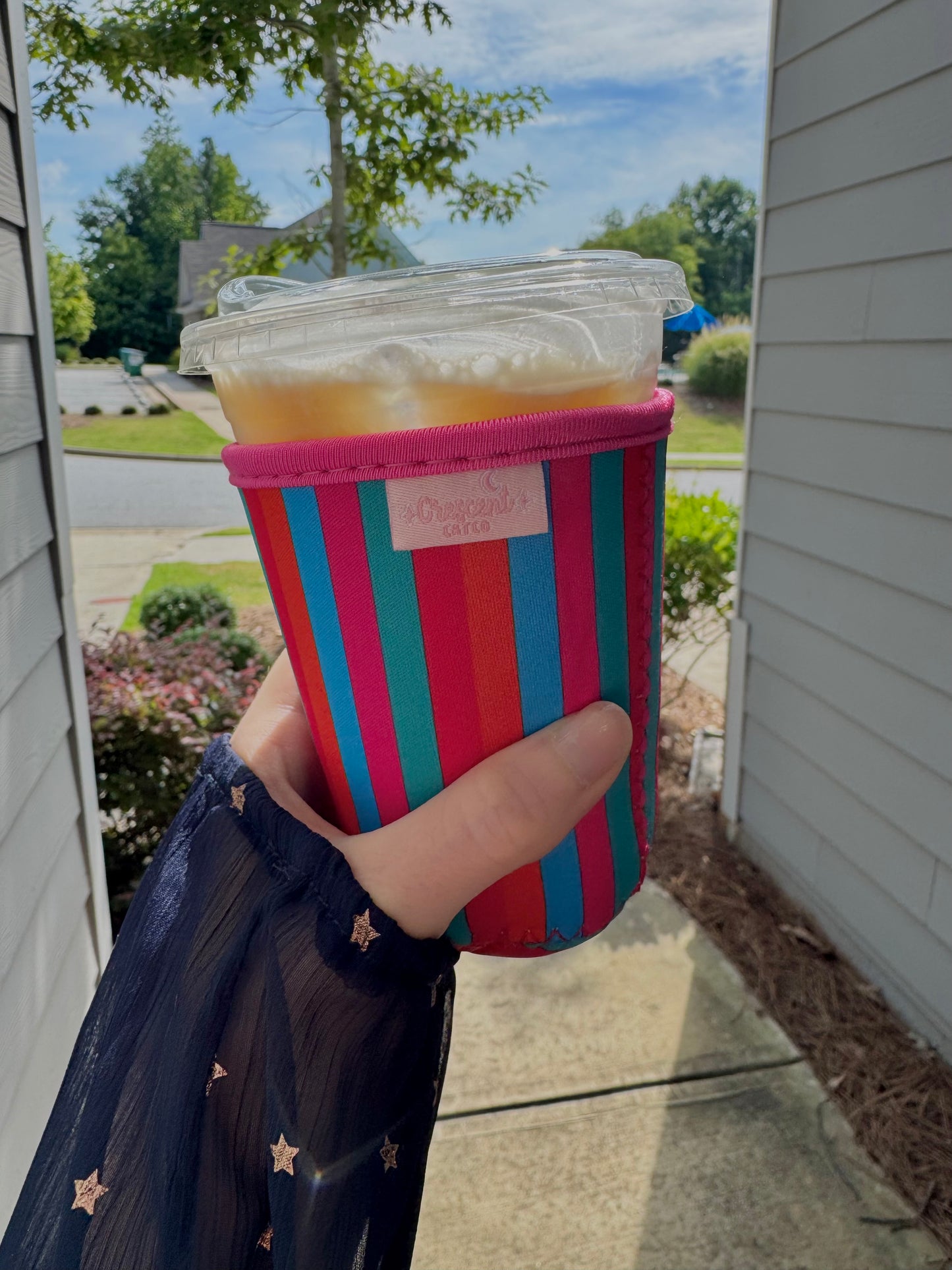 SJM Book Stack Stripped Iced Coffee Sleeve