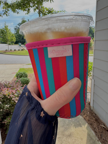 SJM Book Stack Stripped Iced Coffee Sleeve